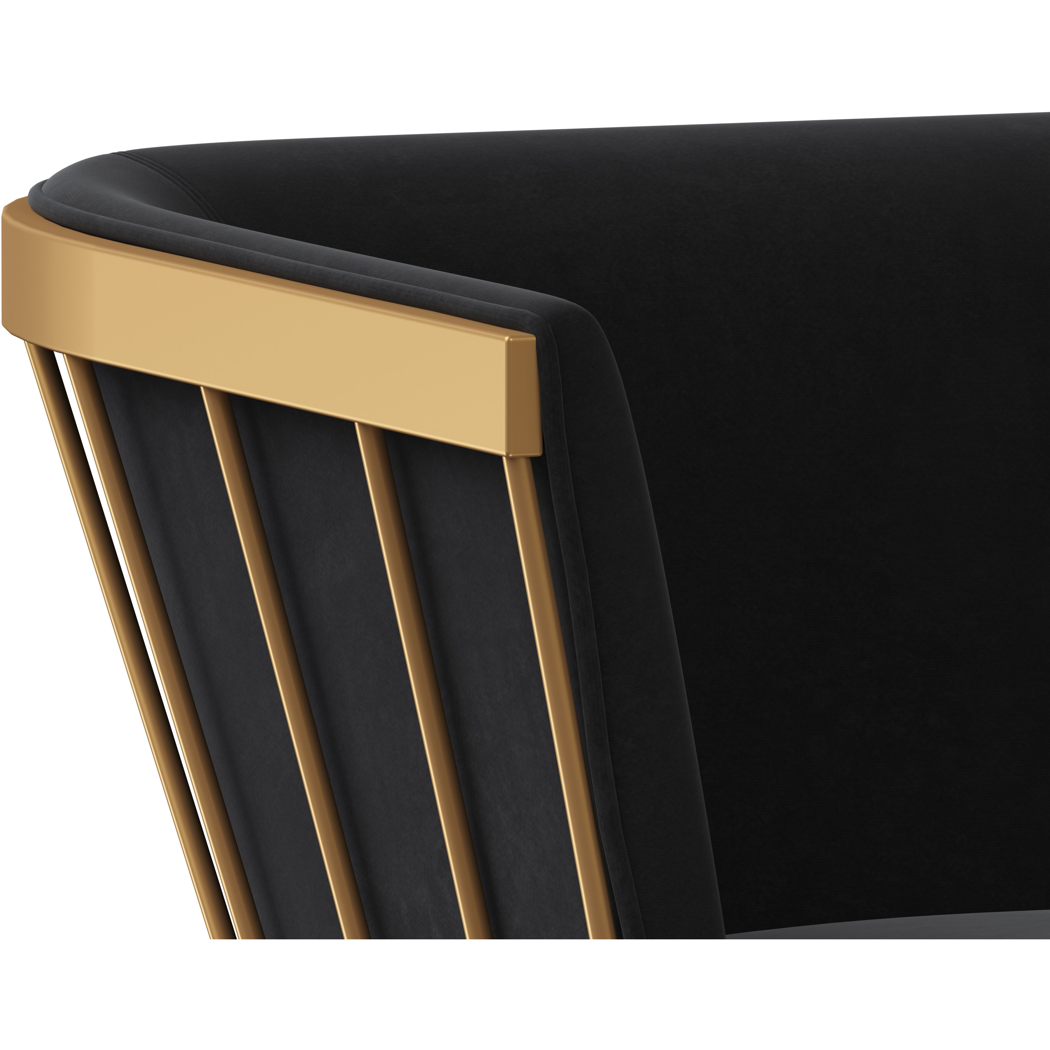 Caily Gold Dining Armchair in Abbington Black